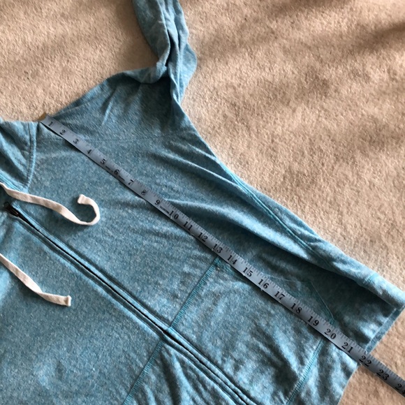 Aeropostale baby blue heather zip up tee shirt hoodie - Picture 6 of 7